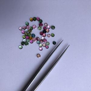 4mm Naturel Multi Tourmaline Pierre Lisse Rond Lâche Cabochon Semi Précieuse Gemme au Prix D'usine En Gros Du Grossiste - Product Image 2
