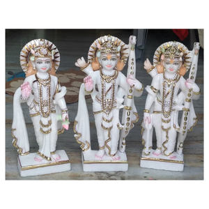 Statues de Dieu Ram Darbar en marbre vietnamien, faites à la main, de style religieux indien - Product Image 1