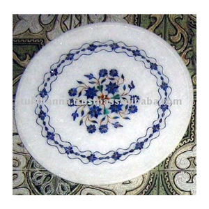 Decorative Round Marble Inlay Plate - Product Image 1