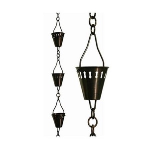 Manufacturer's New Design Tulip Flower Style Rain Chain <b>Garden</b> <b>Ornament</b> Metal Bucket Unique Floral Patterned Rain Chain - Product Image 4