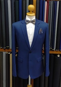 ชุดสูทผู้ชายสำหรับงานแต่งทางการกระดุมแถวเดียวทำจากผ้าขนสัตว์คอวีกระดุม100% ชุดสูทธุรกิจแขนครึ่งเดียวป้องกันไฟฟ้าสถิตย์ - Product Image 2