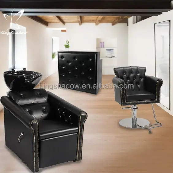 Set Penata Furnitur Salon Kecantikan, Kursi Salon Rambut Tempat Tidur Sampo