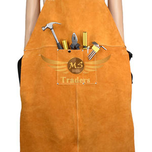 Heavy Duty para carpintería hombres mujeres cuero soldadura cuero delantal Metal trabajo calor resistente al fuego protección con bolsillos para herramientas - Product Image 2