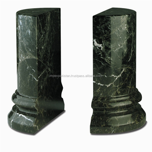 Serre-livres modernes en marbre onyx, cadeaux d'art originaux, forme pilier, carreaux de calcite multicolores, pierre naturelle polie, marbre noir - Product Image 5