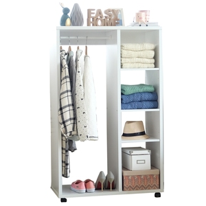 Bedroom extra-thick open wardrobe with 4 casters - Product Image 1