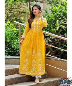 Kurtis Dames Coton Reyon Femmes Anarkali Dernier Design De Mode Prêt À Porter Bas Prix avec Dupatta Jackate Robe Indienne En Gros ApparelGarment - Product Image 6