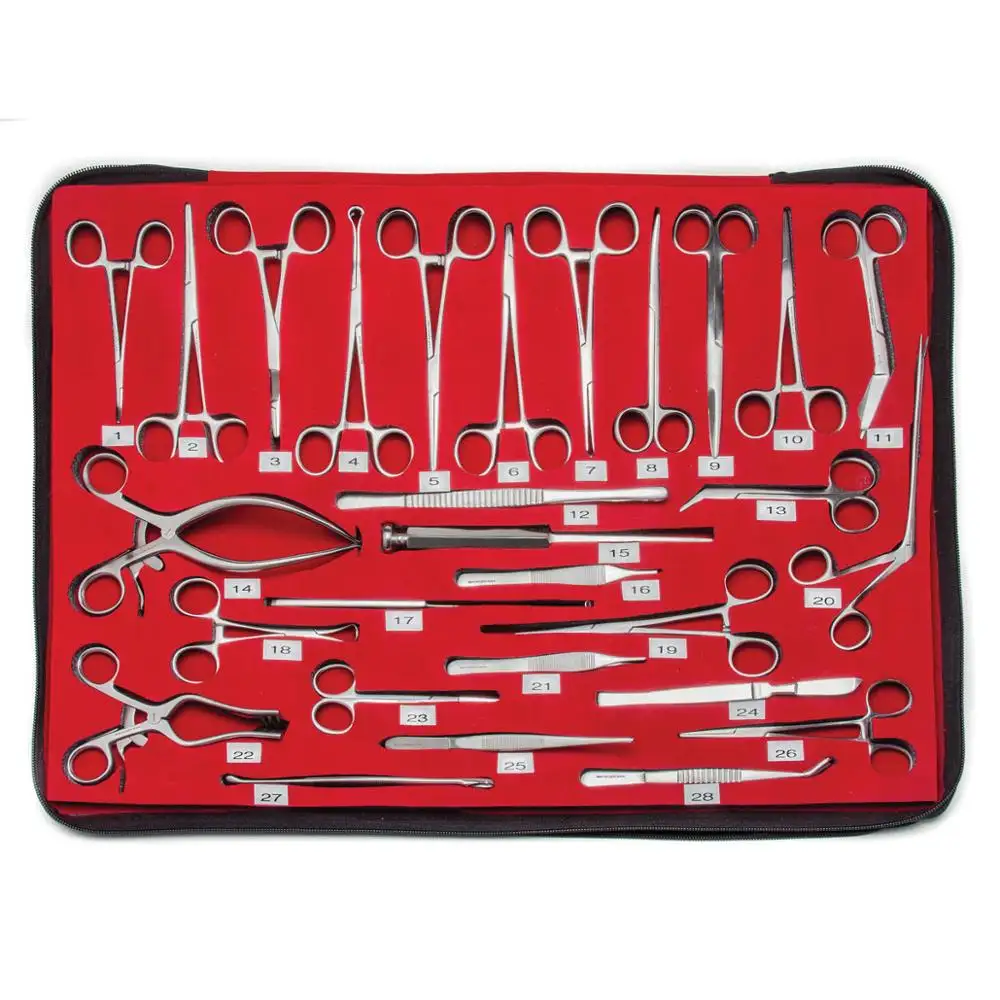 Kit incluye 28 de la más común instrumentos quirúrgicos