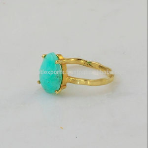 Delicate <b>Dainty</b> Chrysoprase Gemstone Band <b>Ring</b> Hammered Sterling Silver Prong Setting for Wedding or Gift - Product Image 1