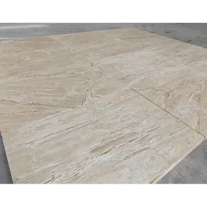Travertine เบจ60X60ซม. อิตาลีเบจเบจทุ่งหญ้าหินอ่อน M2ราคาแผ่นใหญ่ Travertine - Product Image 1