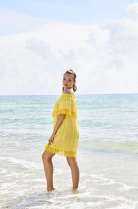 New Stylish Cool Pure Cotton Boho Mini Dress off solder Lace Perfect Tunic For Beach Parties In Hot Summers - Product Image 4