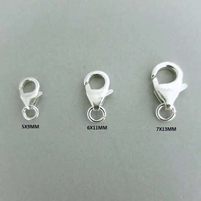 9mm, 10mm, 12mm 925 Sterling Silver Fish Clasps for Sale at Wholesale Factory Price - Round Lobster Jewelry Findings Supplier