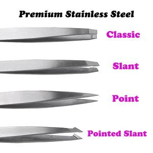 แหนบถอนขนคิ้ว ปลายเฉียง ดีไซน์ปลายแหลม สีเงินเมทัลลิก แม่นยำ เป็นมิตรต่อสิ่งแวดล้อม สำหรับการกำจัดขนอย่างมีประสิทธิภาพ - Product Image 5