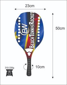 Raquettes de beach tennis avec face en fibre de carbone de 20 mm, grip et filet inclus, poids 310-330 g, longueur 50 cm - Product Image 1