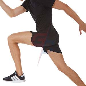 กางเกงขาสั้นผ้าไนลอนโพลีเอสเตอร์สำหรับผู้ชายสีดำสำหรับใส่ออกกำลังกายออกกำลังกายเล่นกีฬาวิ่งในยิม - Product Image 5