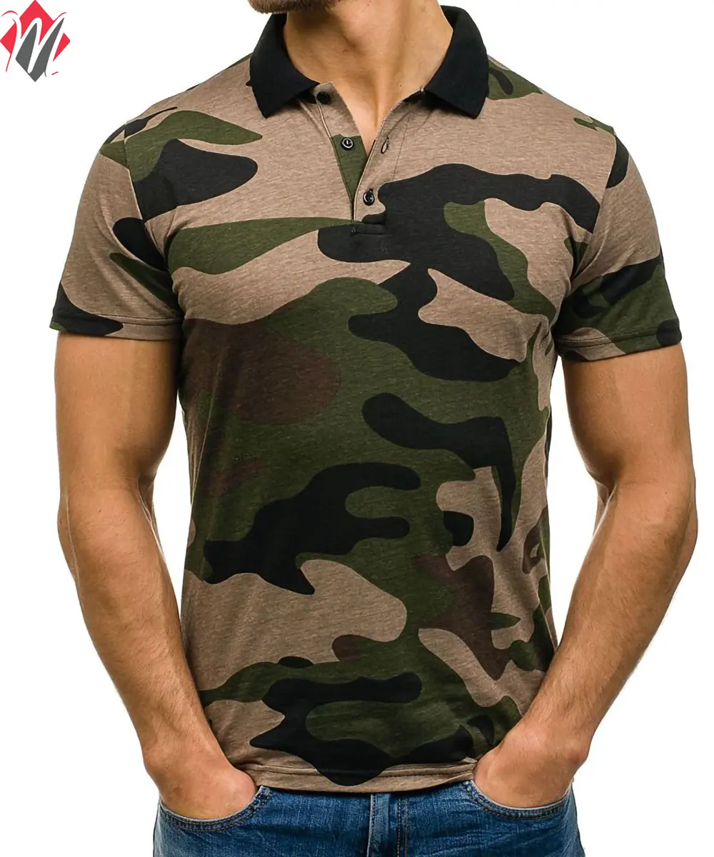 Wholesale cheap short sleeve cotton blank camo t shirt camouflage t-shirt custom t shirt Men Active Camo T Shirt