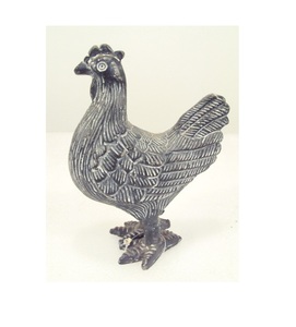 Poule en aluminium de haute qualité mangeant des grains Décor de jardin - Product Image 5