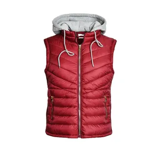 Women Puffer Vest with Detachable Hood Elasticized Side Zip Up Pockets Quilting Faux Fur Lining Streetwear Coat