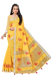 Look le plus fabuleux Lichi soie tenue décontracté Saree avec chemisier pièce indien dames femmes portent Sari pas cher bas prix en gros Surat ethnique - Product Image 5