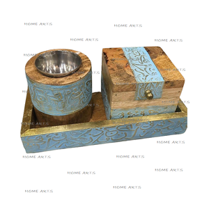 เตาเผากำยานทองเหลืองและไม้แบบอิสลาม พร้อมถาดกลม คุณภาพเยี่ยม จากผู้ส่งออกที่ดีที่สุดในอินเดีย - Product Image 6