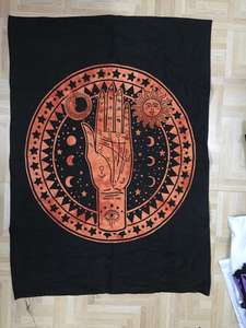 Tarot carte tapisserie murale petite affiche en coton pour autel tissu Humsa main chiromancie Tarot diffusé par les expéditeurs indiens - Product Image 4