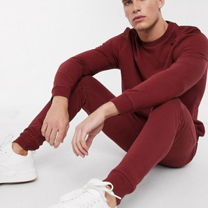 Ensemble de survêtement pour homme de haute qualité en coton 100% violet, style empilé, avec impression graphique personnalisée, survêtements évasés pour homme - Product Image 1