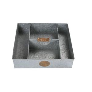 2 Tier Galvanized Tool Caddy Round Shape Stylish Design Perfect for Home Kitchenware <b>Storage</b> Daily Use Sturdy Round Base - Product Image 3