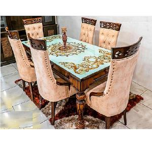 Conjunto de comedor clásico de madera de teca marrón, muebles de comedor de madera de teca, juego de comedor de lujo perfecto para decoración del hogar personalizado - Product Image 1