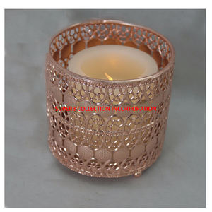 Rose <b>Gold</b> Votive Pillar <b>Candle</b> <b>Holder</b> on Hot Sale Tabletop Decor Handmade Tea Light <b>Holder</b> on Hot Sale - Product Image 1