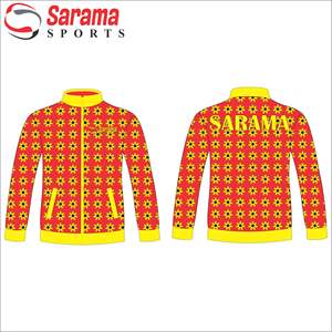 Veste en polyester mélange de polyester micro polaire col montant fermeture éclair complète veste à manches longues pour hommes avec logo, - Product Image 1