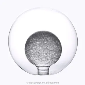 Pantalla de lámpara de cristal g9 resistente al calor, pantalla de cristal de forma redonda con ajuste de 2cm, apertura de lámpara, g9