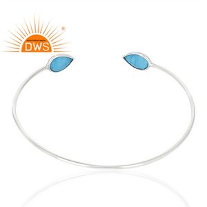 925 Sterling Silver Girls Cuff <b>Bracelet</b> Wholesale Matrix Turquoise <b>Gemstone</b> <b>Bracelet</b> Jewelry - Product Image 3