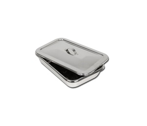 ถาดเครื่องมือผ่าตัดพร้อมฝาปิดและลูกบิดเหล็กแบบแมนนวล - Product Image 3