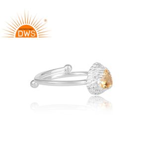 Bague ajustable en argent Sterling 925 pierre précieuse en forme de Triangle, anneau pour les filles, vente en gros - Product Image 3