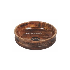 Cvnc — ensemble de 3 bols à aliments et eau pour chiens, en bois et en acier, grands et petits, pour animaux domestiques, vente en gros, fournisseur de couronne indienne - Product Image 5