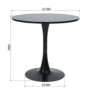 Mid-Century Black Round <strong>Tulip</strong> Leisure Dining Coffee <strong>Table</strong> - Product Image 3