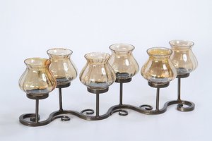 Support de bougie en fer, 3 sections, support de bougie votive en fer, décoration de qualité supérieure, support de bougie votive de Noël - Product Image 2
