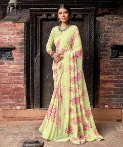Meilleure qualité Occasion spéciale Georgette imprimé fleuri Saree femmes pour fête porter au prix de gros de l'Inde - Product Image 6