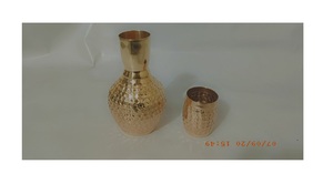 Jarra de agua de cobre con vaso de vidrio, jarra de agua de cobre puro con vidrio, 750 ml - Product Image 6