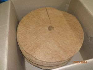 Tapis de contrôle des mauvaises herbes en fibre de coco biodégradable, couverture ronde anti-herbe, naturel, tissé - Product Image 6