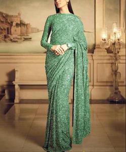 Nouveau Look riche tenue décontracté Satin soie Saree avec Contras Blouse pièce femmes indiennes portent Sari bas prix en gros Surat Apparelgarment - Product Image 2