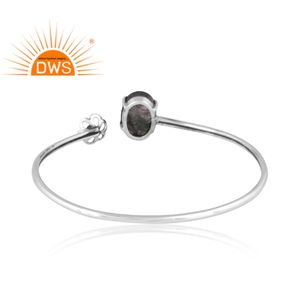 Oxydé 925 Sterling Silver Naturel Mousse Agate Gemme Manchette Bracelet Bijoux Pour Femmes Cadeau Pour Elle - Product Image 3