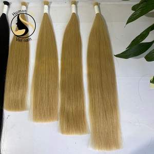 Extensions de cheveux vierges à cuticules, naturelles, lisses, couleur blond, pour femmes, meilleure vente, - Product Image 2