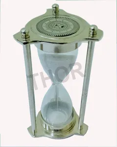 Collection Nautical Brass Sand Timer Hour Glass Chrome Office / Home Decor Item