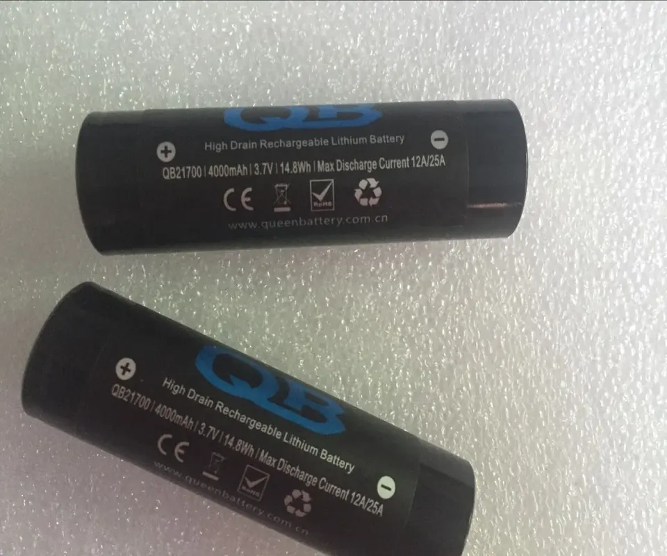 new model 21700 battery QB21700 QB 21700 4000 12A high drain rechargeable battery cell 3.7v