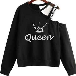 Sudadera térmica de invierno de primera calidad, Top corto ligero de manga larga con cuello redondo y logotipo personalizado para mujer - Product Image 1