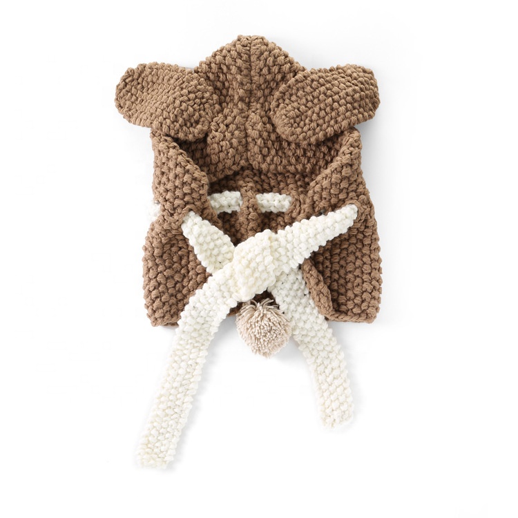 Оптовая продажа, детская вязаная шапка с ушками животных на осень и зиму