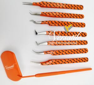 Pinzas de pestañas de acero inoxidable sostenibles japonesas con revestimiento de papel con logotipo personalizado profesional, herramienta de extensión de pestañas - Product Image 5