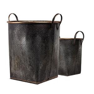 Contenedor cilíndrico de almacenamiento de alimentos en metal galvanizado gris perfecto para soluciones elegantes de organización y almacenamiento en el hogar - Product Image 3