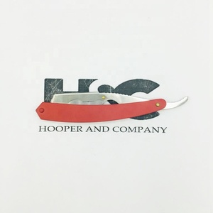 Red Coated Barber <b>Straight</b> <b>Razor</b> With Exposed Blade Custom Logo New Barber <b>Razor</b> Stainless Steel Logo Offer - Product Image 5