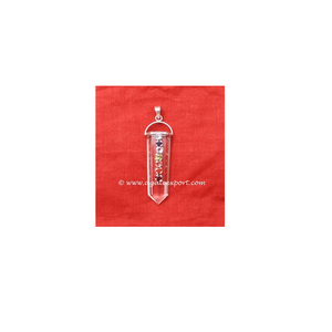 Cristal cuarzo 7 Chakra facetado colgante - Product Image 1